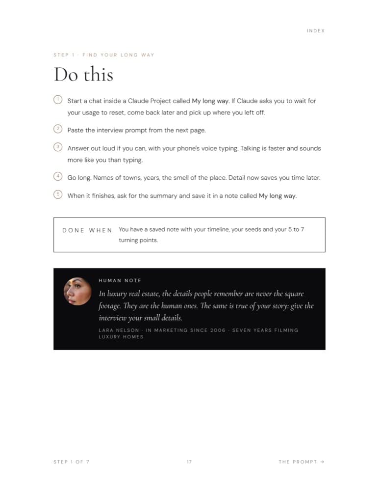 A step from the guide